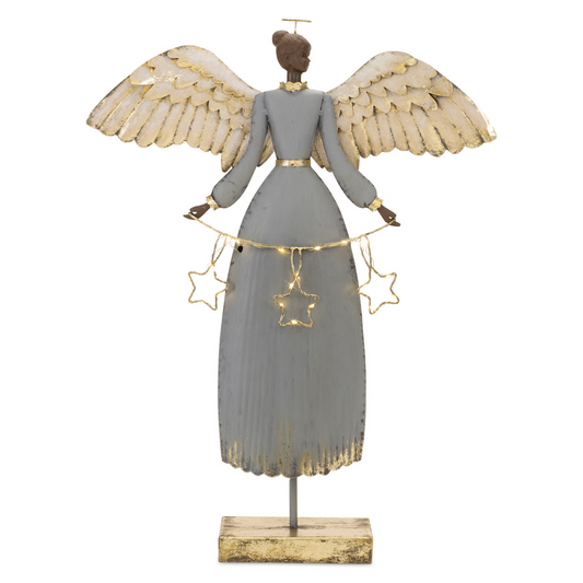 Angel w/Stars 21”H Iron 2 AAA Batteries, Not Included