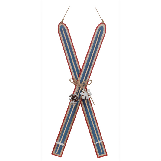 Wood Ski Ornament (Set of 2) -Ship Only