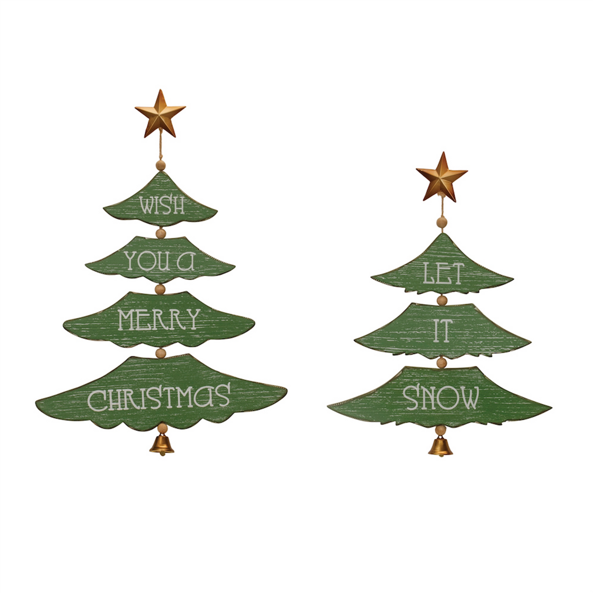 Christmas Pine Tree Wall Sign (Set of 2) -Ship Only