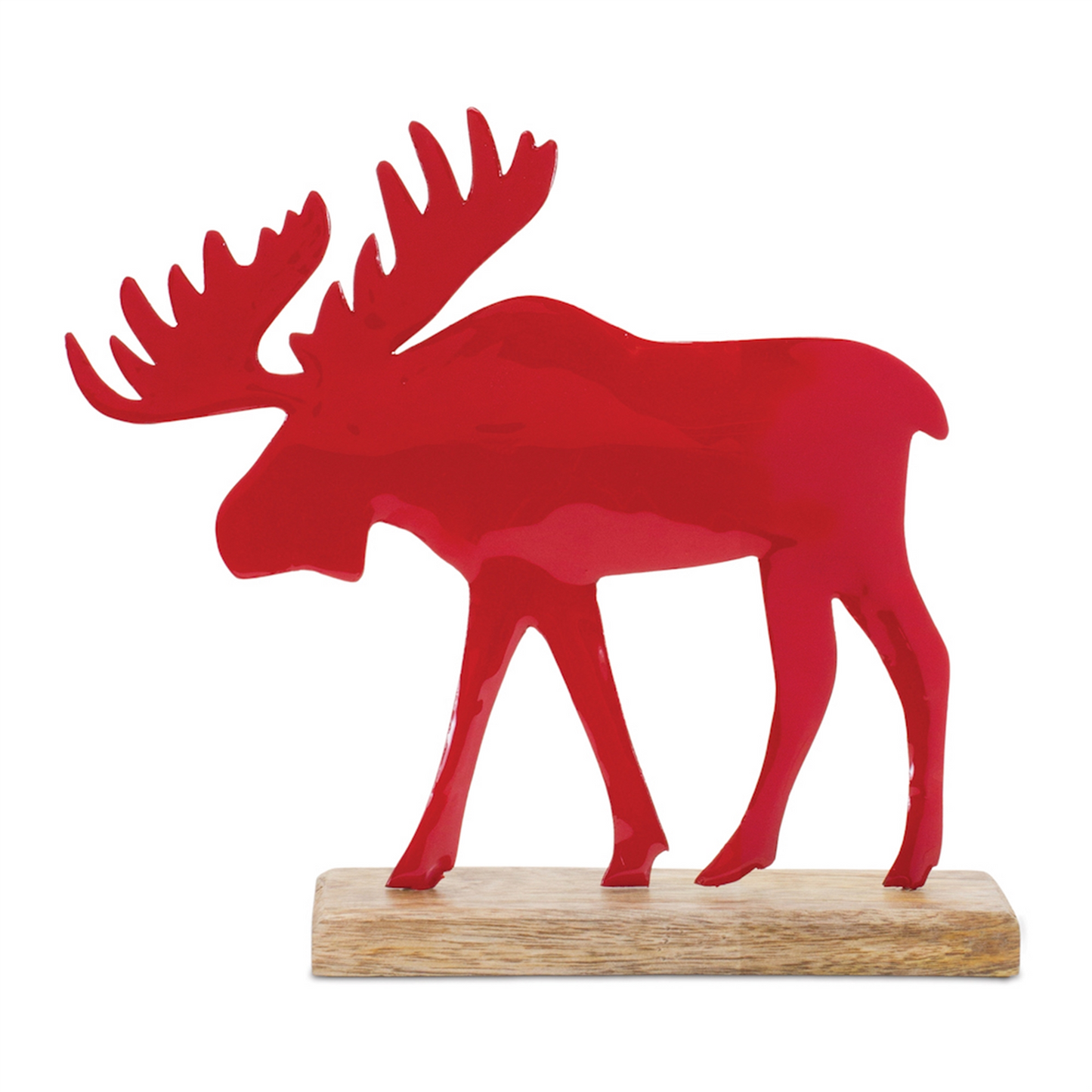 Metal Moose Silhouette with Wood Base (Set of 2) -Ship Only