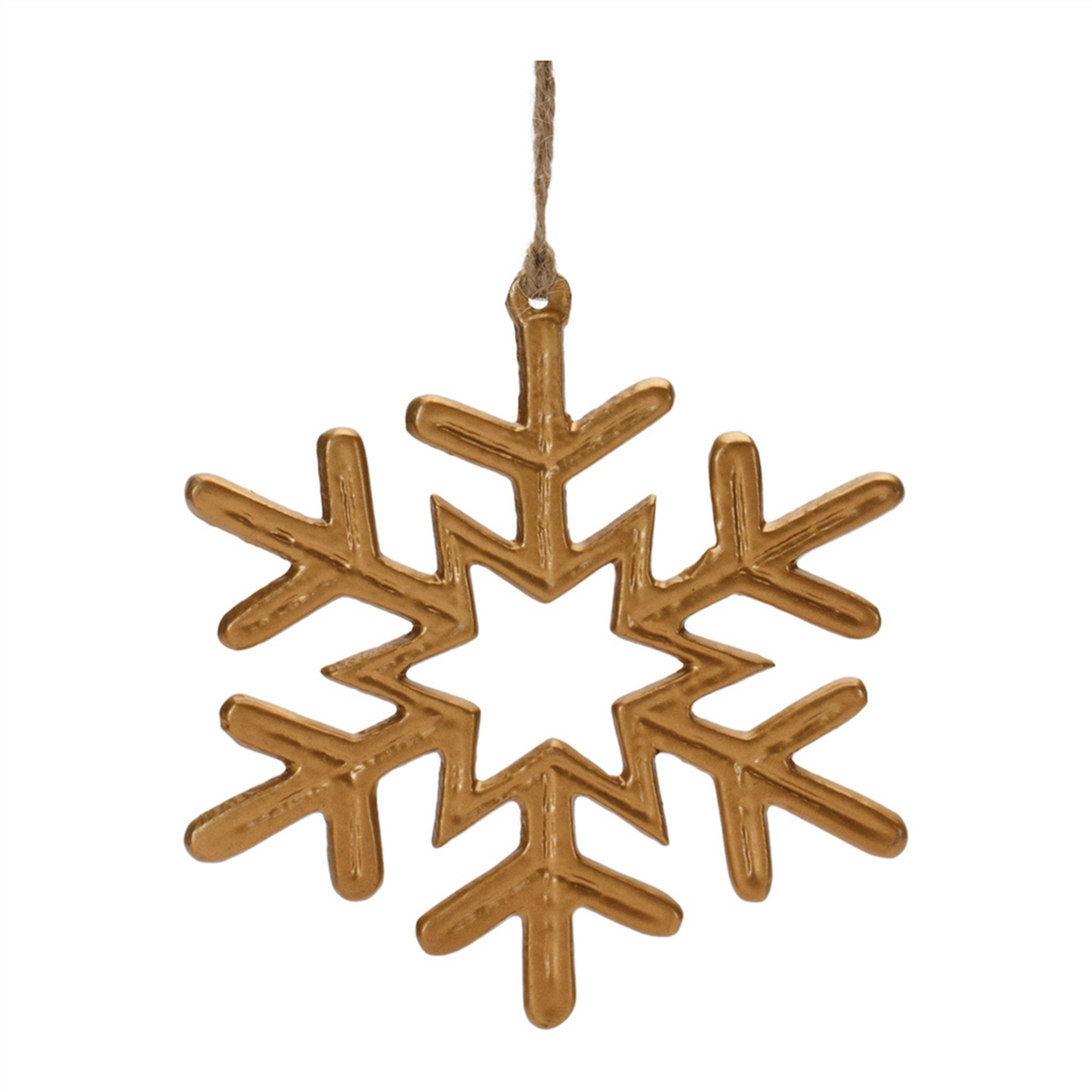 Gold Metal Snowflake Ornament (Set of 12) -Ship Only