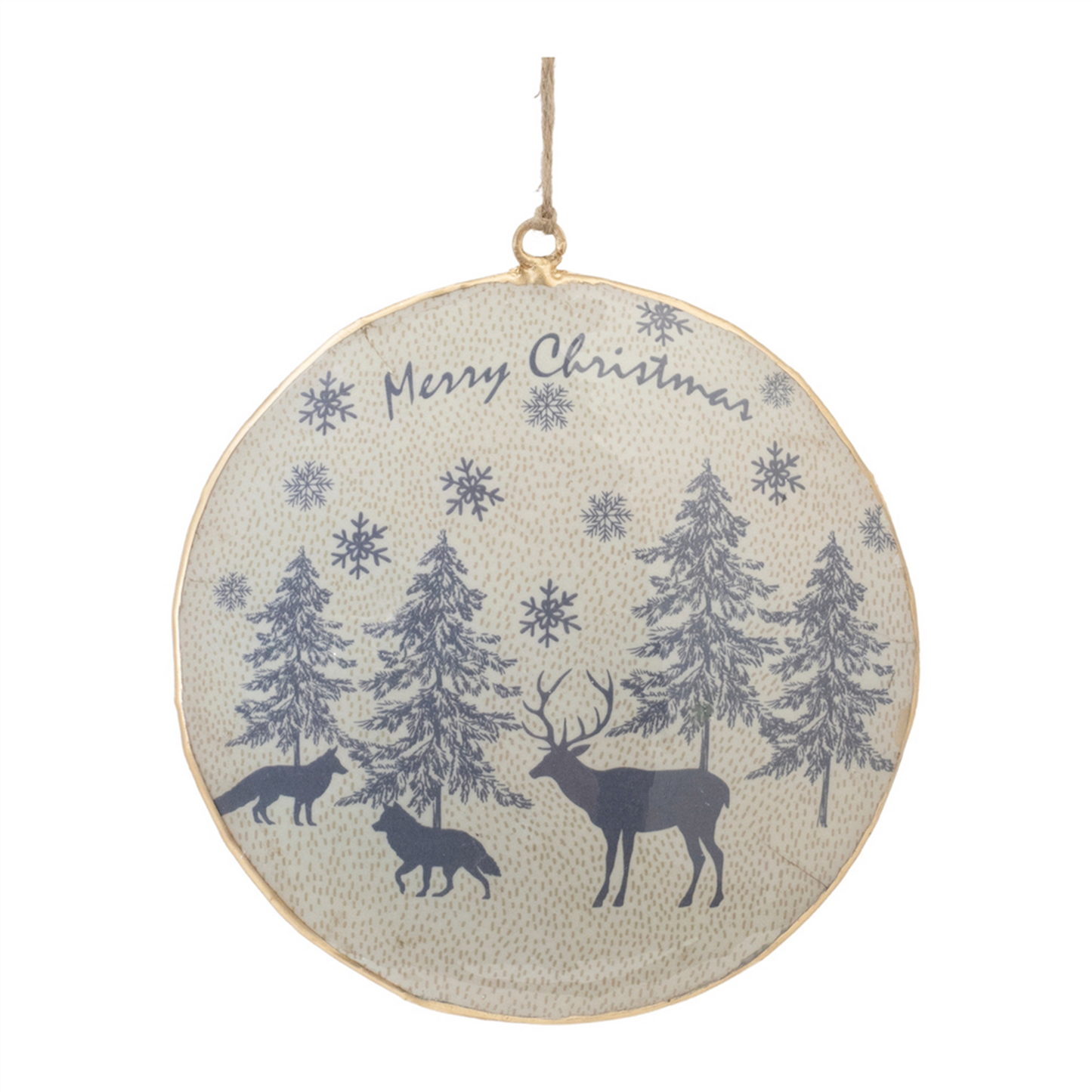 Metal Woodland Animal Merry Christmas Ornament (Set of 6) -Ship Only