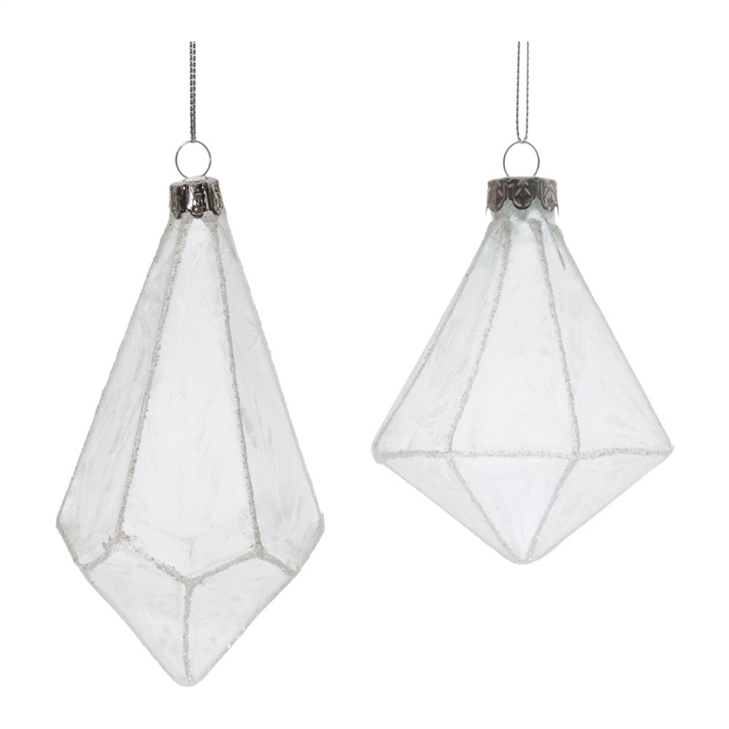 Frosted Glass Drop Ornament (Set of 6) -Ship Only
