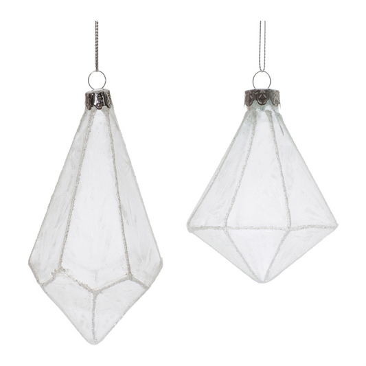 Frosted Glass Drop Ornament (Set of 6) -Ship Only
