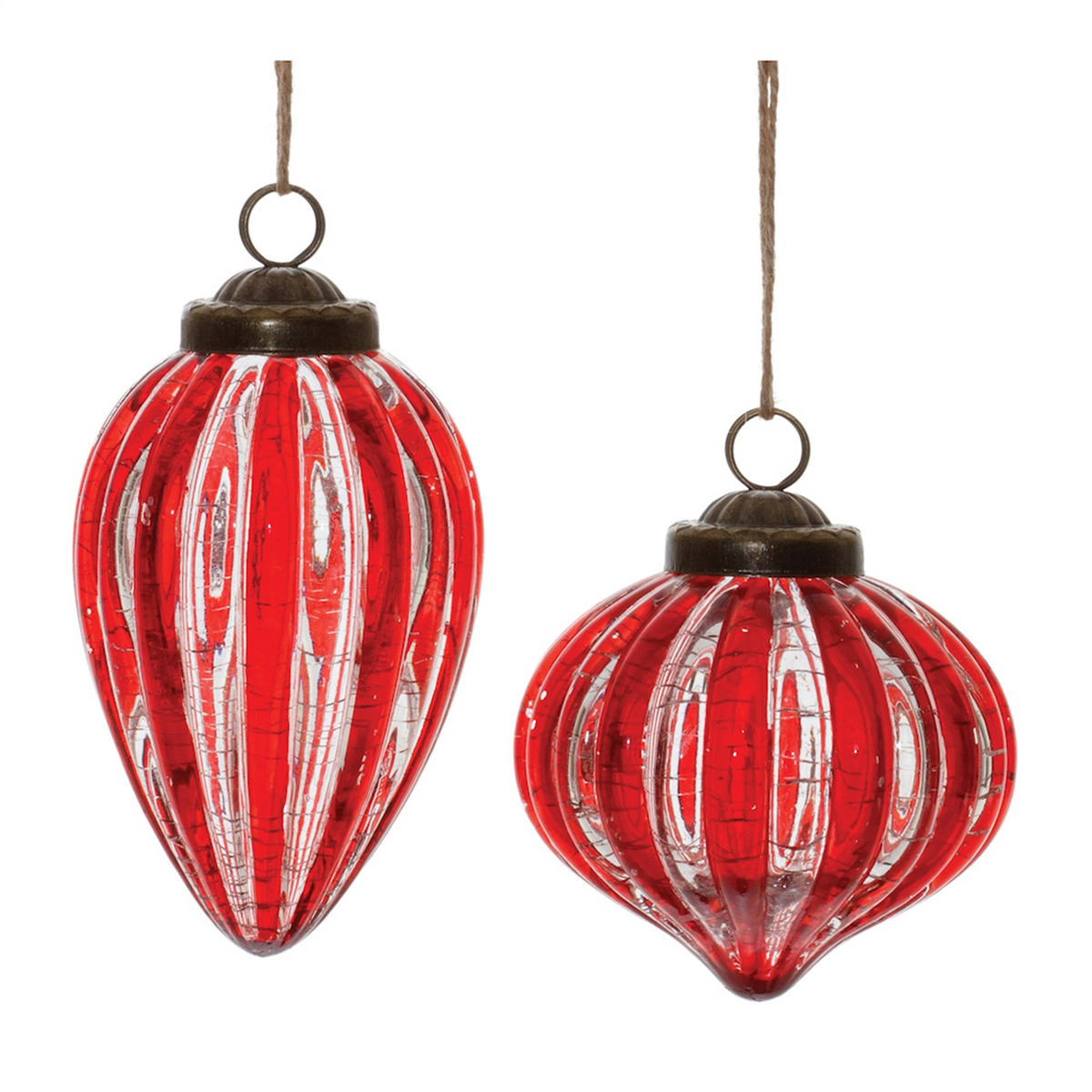 Ornament (Set of 6) 3.75"H, 5"H Glass -Ship Only