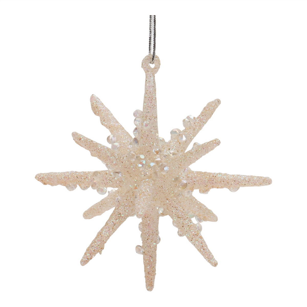 Frosted Glass Star Ornament (Set of 6) -Ship Only