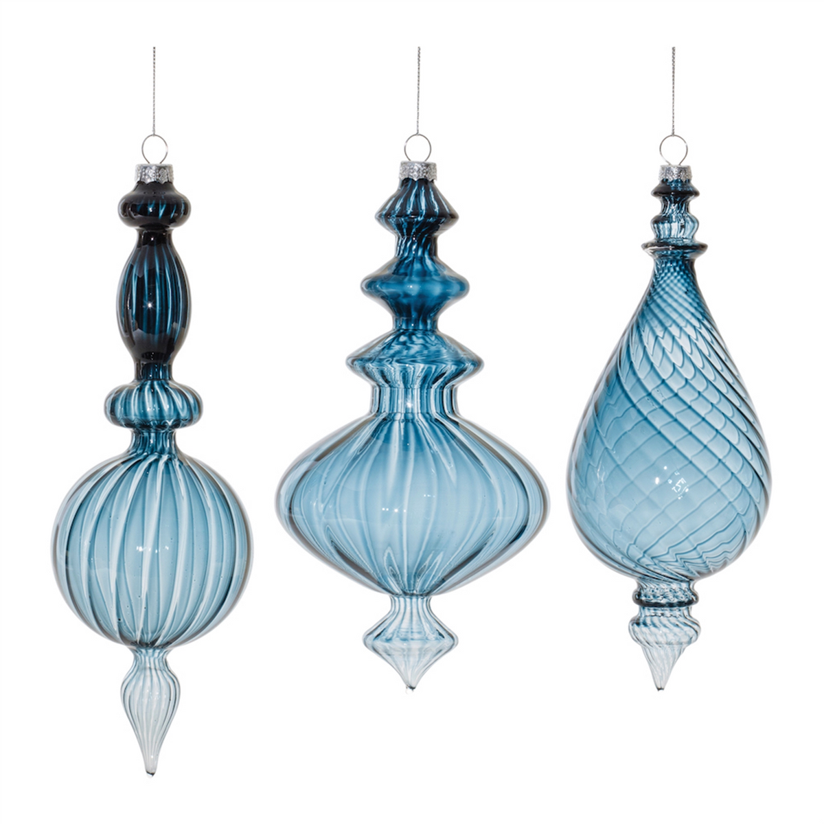 Drop Ornament (Set of 6) 9"H, 10.25"H Glass -Ship Only