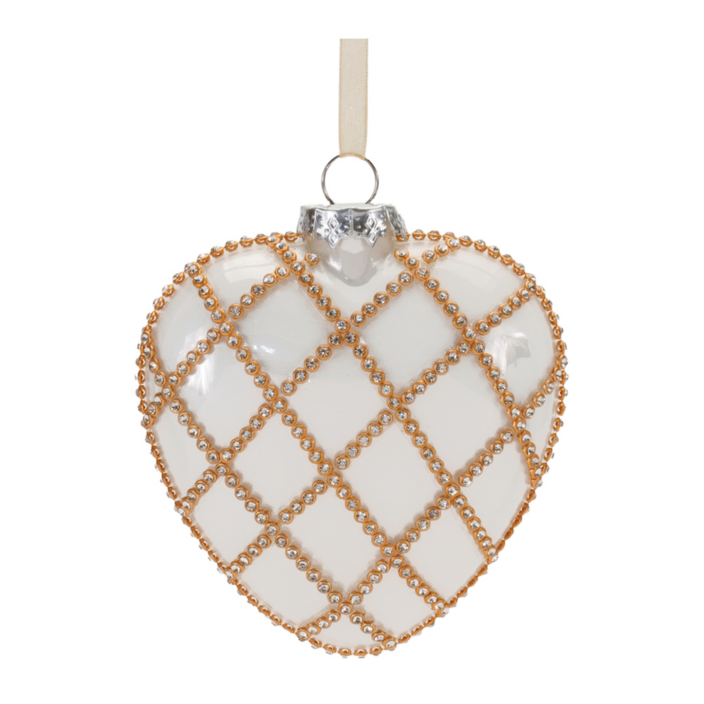 Jeweled Glass Heart Ornament (Set of 12) -Ship Only