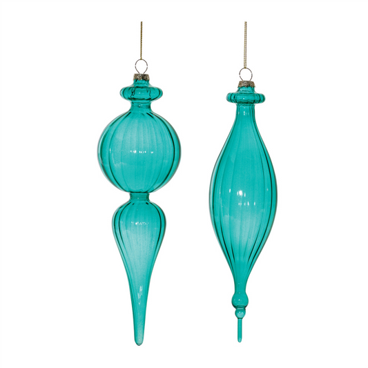 Ornament (Set of 6) 9"H, 9.5"H Glass