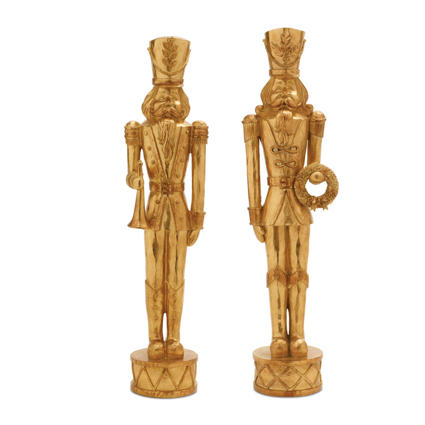 Gold Holiday Nutcracker Statue (Set of 2) -Ship Only