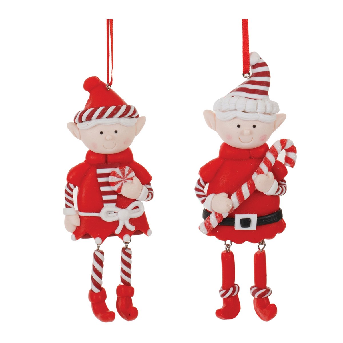 Clay Dough Elf Ornament (Set of 12) -Ship Only