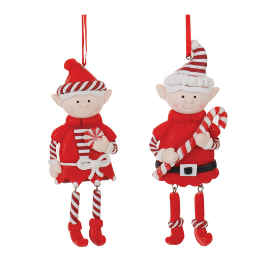 Clay Dough Elf Ornament (Set of 12) -Ship Only