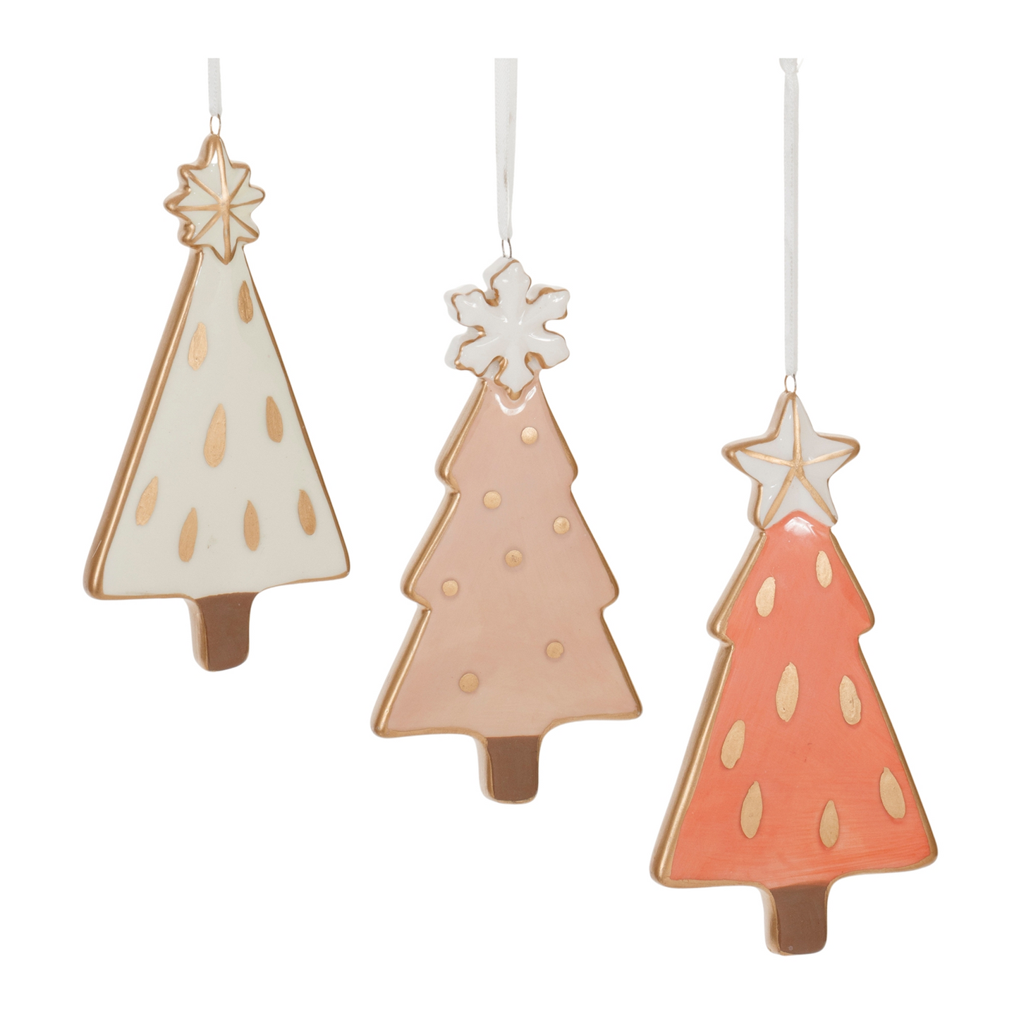 Ceramic Pine Tree Ornament (Set of 6) -Ship Only