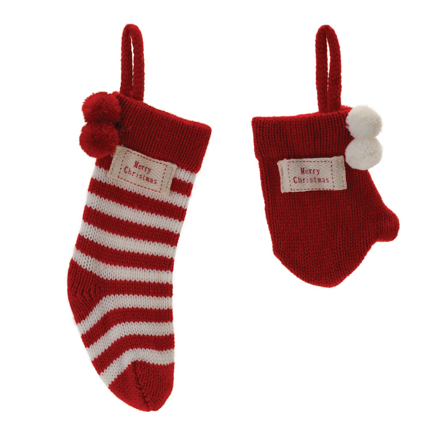 Knit Stocking and Mitten Sentiment Ornament (Set of 12) -Ship Only