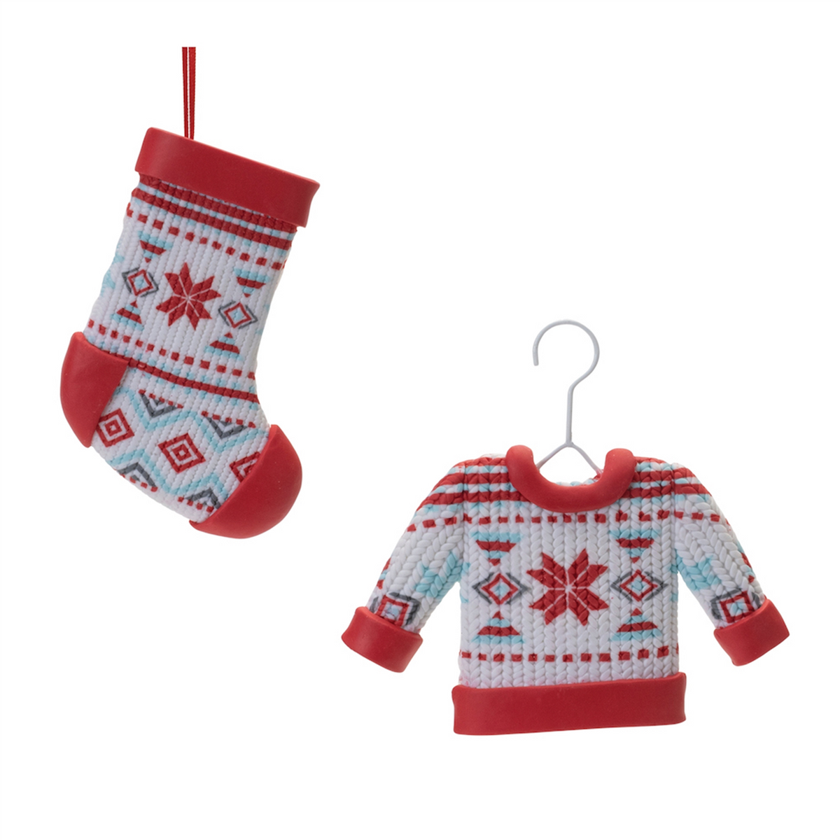 Nordic Stocking and Sweater Ornament (Set of 12) -Ship Only