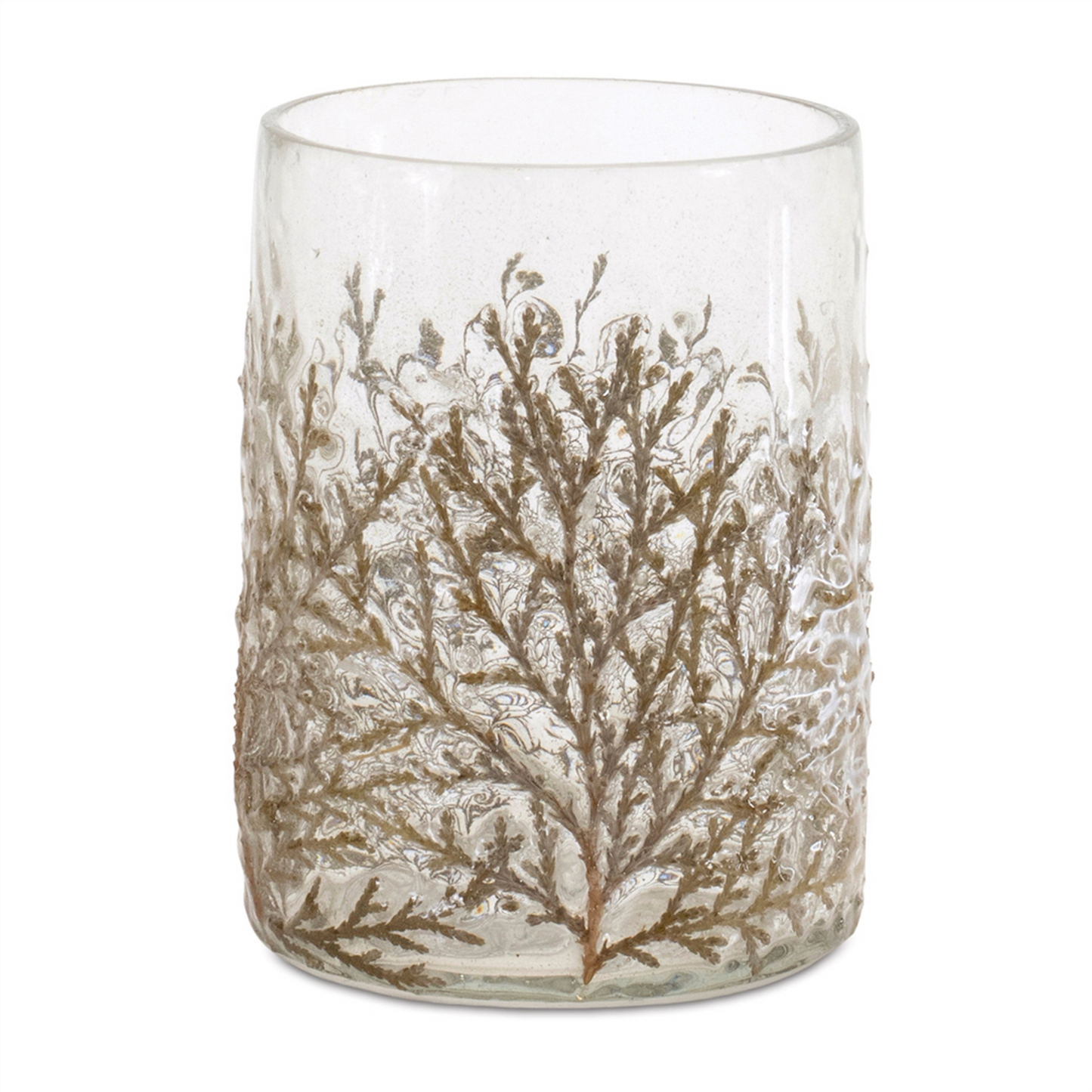 Dried Cedar Glass Candle Holder (Set of 3) -Ship Only