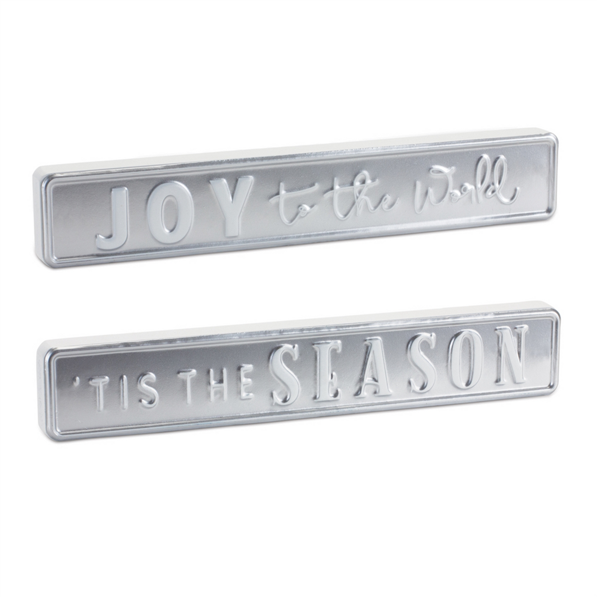 Metal Holiday Sentiment Sign (Set of 2) -Ship Only