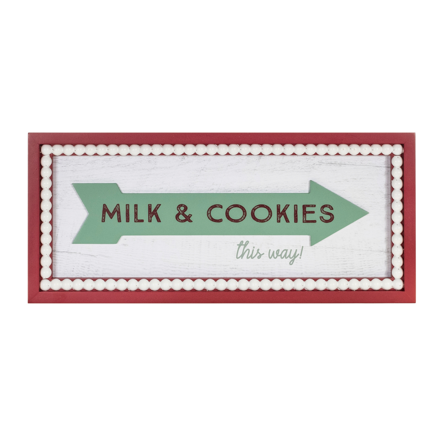 Framed Milk and Cookies Wall Sign 19.5"L -Ship Only