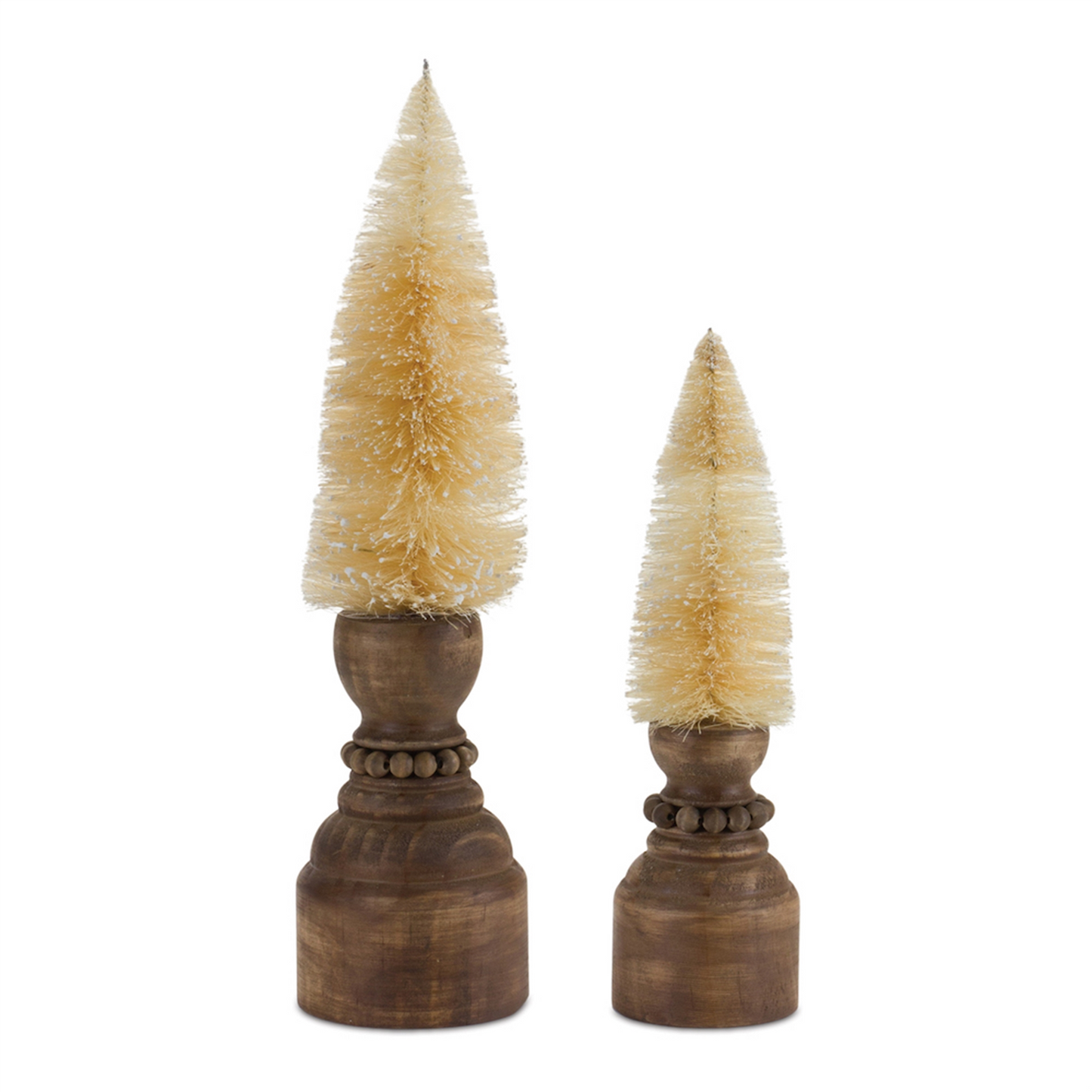 Mini Bottle Brush Tree on Pedestal (Set of 2) -Ship Only