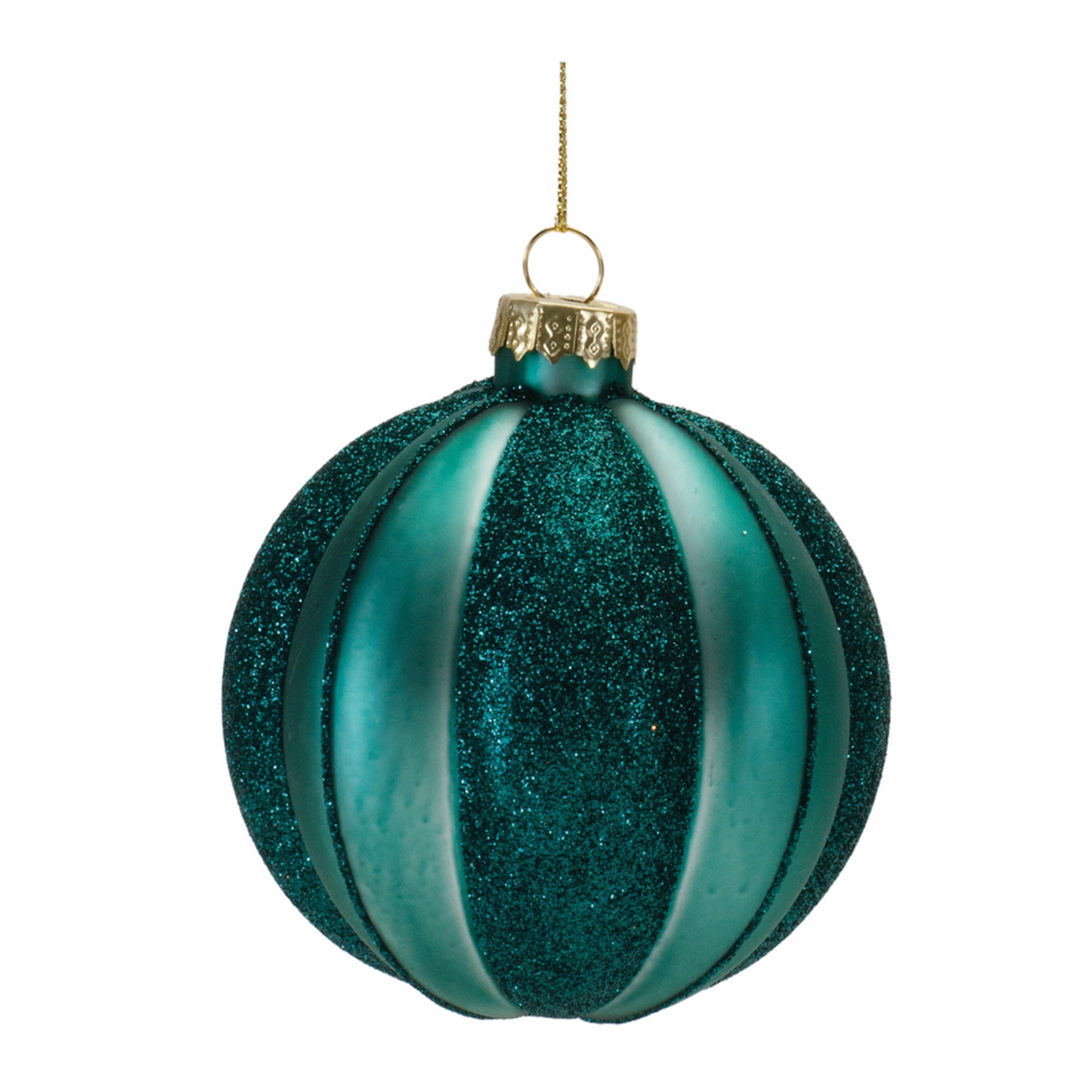 Glittered Glass Ball Ornament (Set of 12) -Ship Only