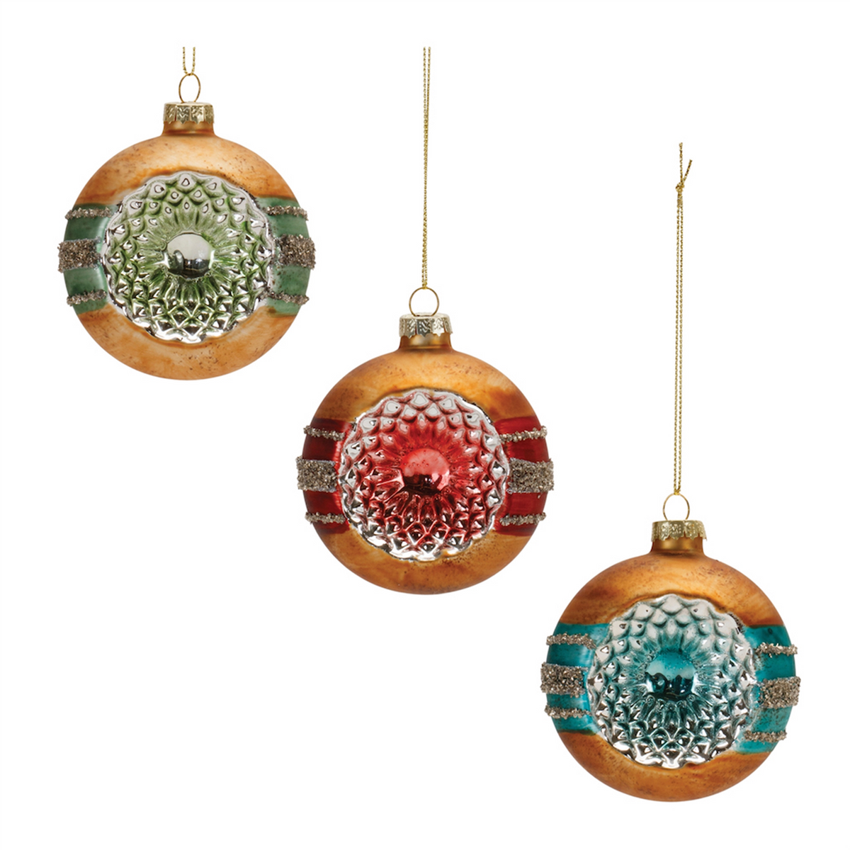 Glass Reflector Ball Ornament (Set of 12) -Ship Only