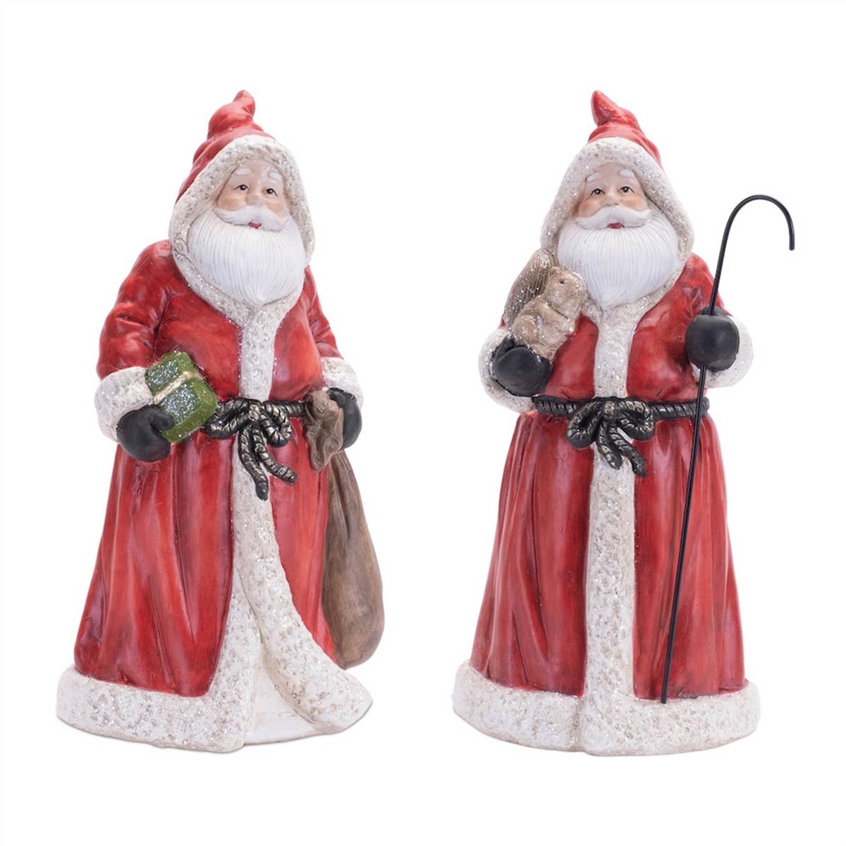 Hooded Terracotta Santa Figurine (Set of 2) -Ship Only