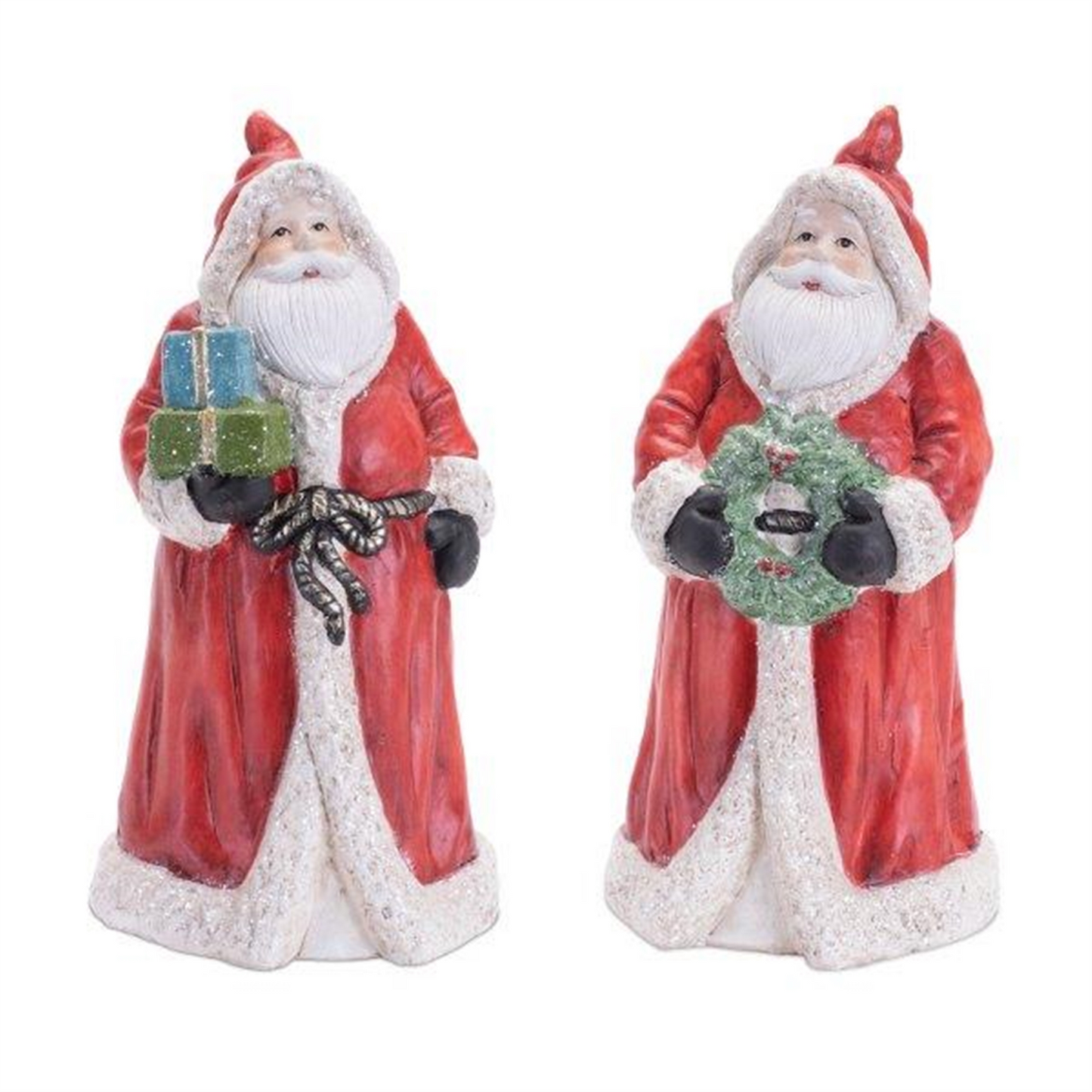 Hooded Terracotta Santa Figurine (Set of 2) -Ship Only