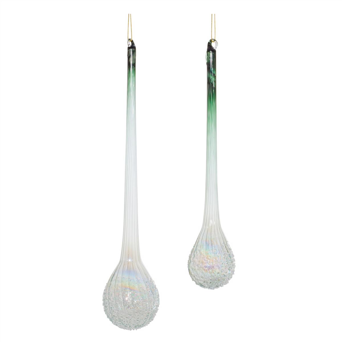 Icicle Drop (Set of 12) 10"H, 12"H Glass -Ship Only