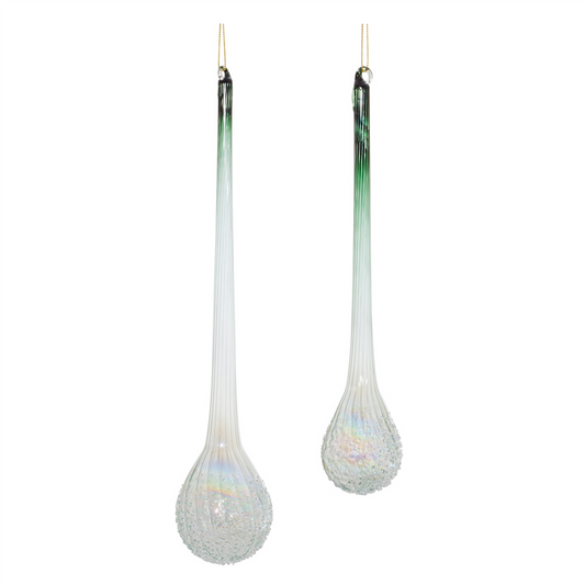 Icicle Drop (Set of 12) 10"H, 12"H Glass -Ship Only