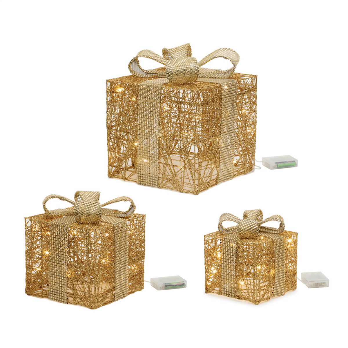 LED Wrapped Presents Display (Set of 3) -Ship Only