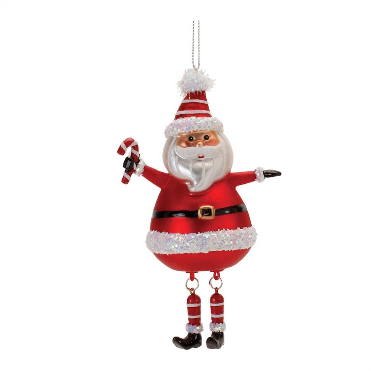 Santa Ornament (Set of 6) 6”H Glass -Ship Only