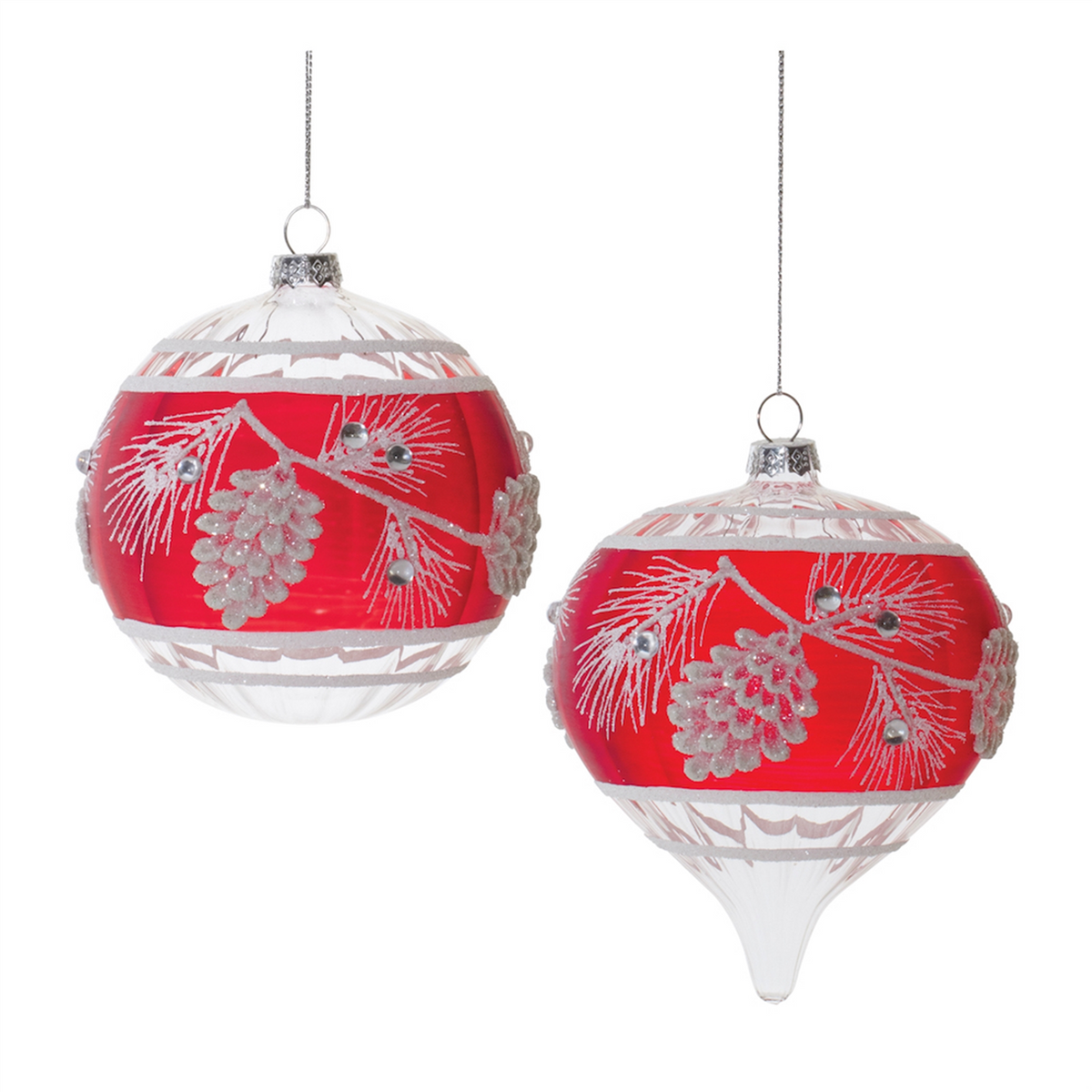Ornament (Set of 6) 4"D, 5"H Glass -Ship Only
