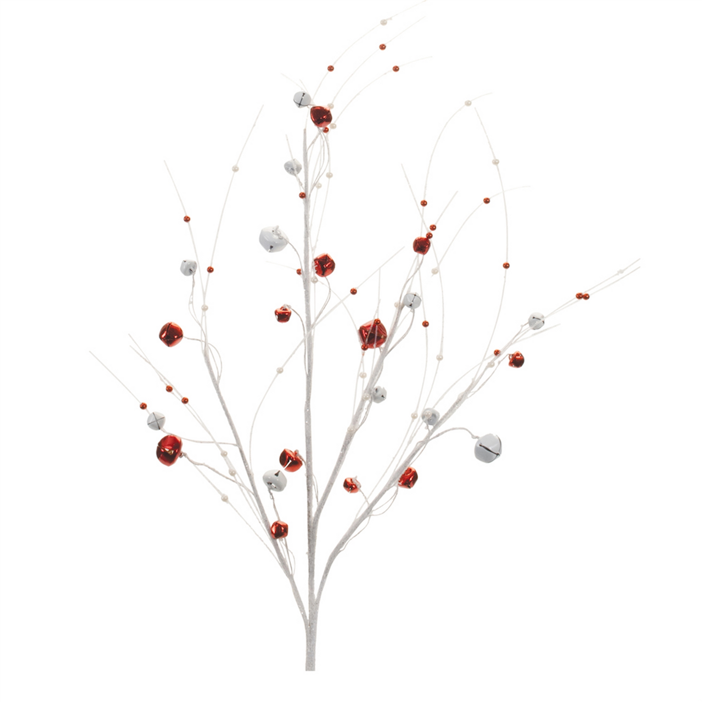 Glittered Sleigh Bell Berry Twig Spray (Set of 2) -Ship Only