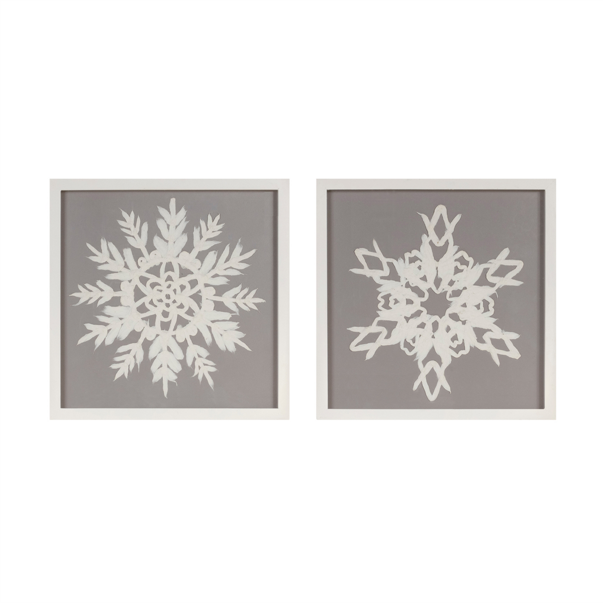 Framed Paper Mache Snowflake Plaque (Set of 2) -Ship Only