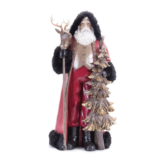 Santa w/Tree 19.5”H Resin -Ship Only