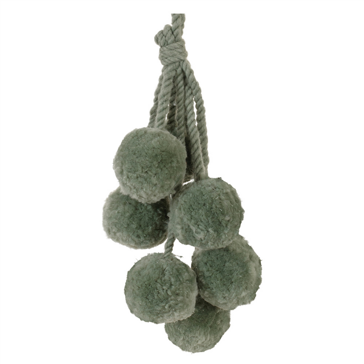 Sage Green Pom Pom Cluster Drop Ornament (Set of 4) -Ship Only