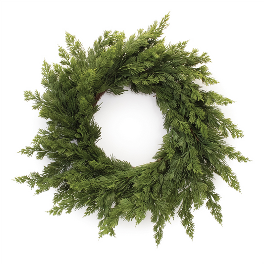 Variegated Pine Wreath 25"D -Ship Only