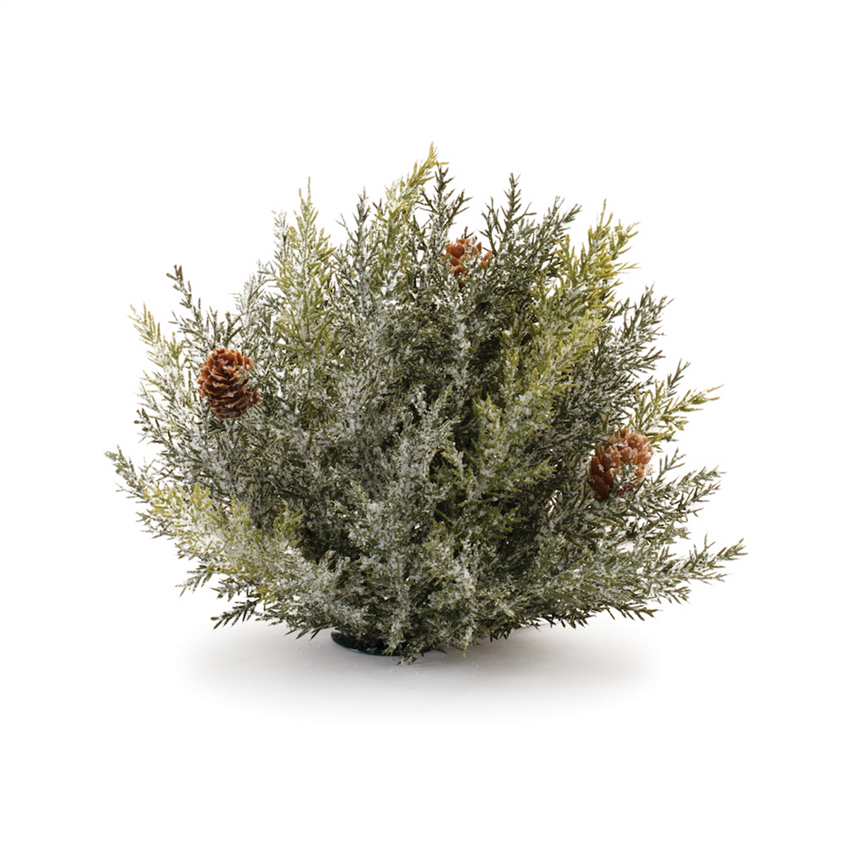 Icy Pine Half Orb with Pinecones (Set of 2) -Ship Only