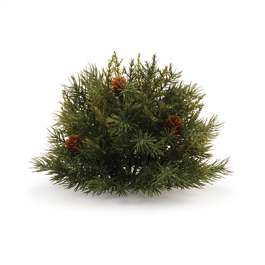 Pine Half Orb (Set of 2) 6.5”D Plastic -Ship Only
