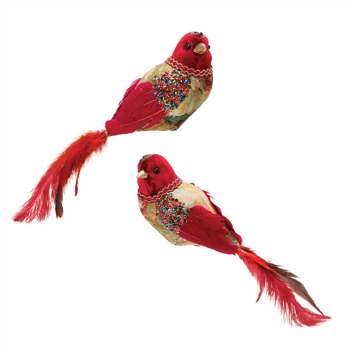 Bird (Set of 4) 13.25"L x 5"H Foam/Fabric -Ship Only