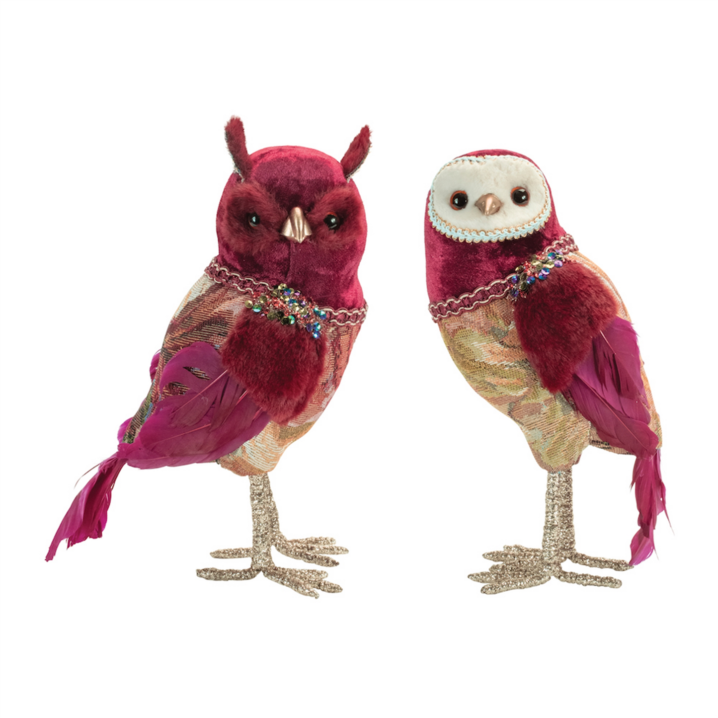 Owl (Set of 4) 9.5"H, 10"H Foam/Fabric -Ship Only
