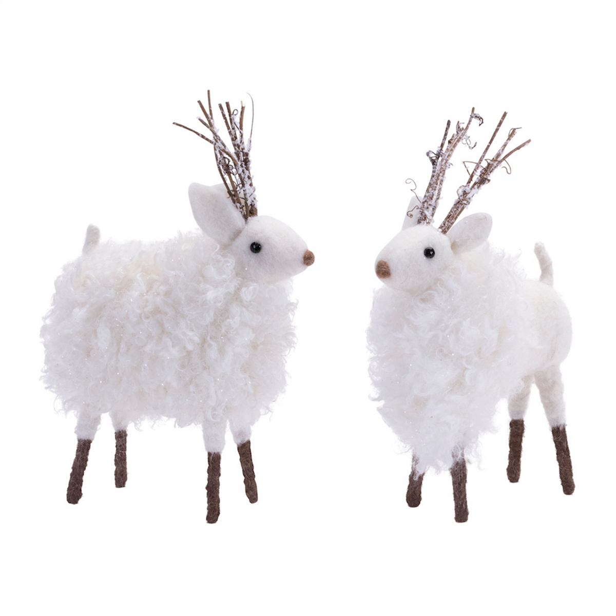 Reindeer (Set of 6) 7"L x 9"H Foam/Faux Fur