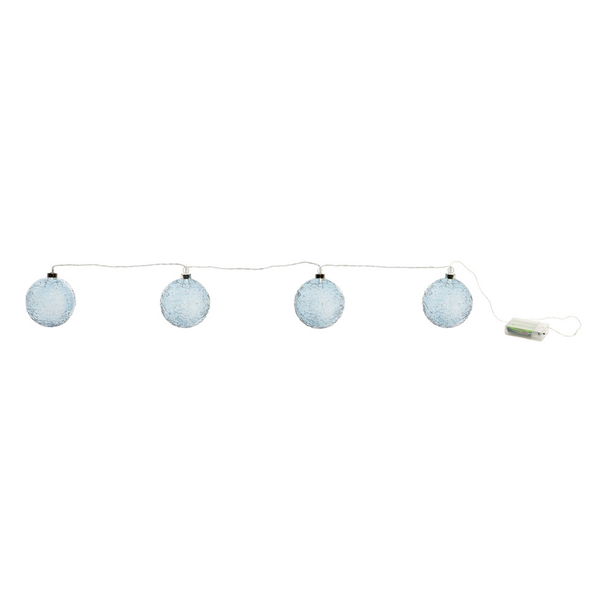 LED Blue Crackle Glass Ball Ornament String -Ship Only
