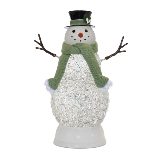 LED Snowman Snow Globe 11"H -Ship Only