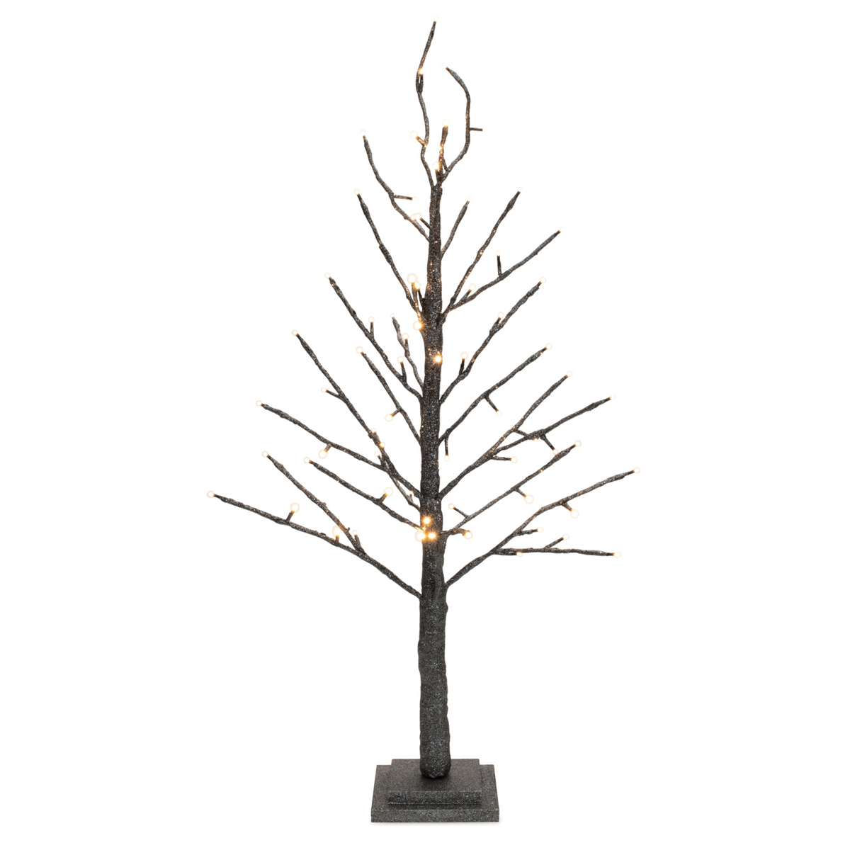 LED Black Glittered Twig Tree 36"H -Ship Only
