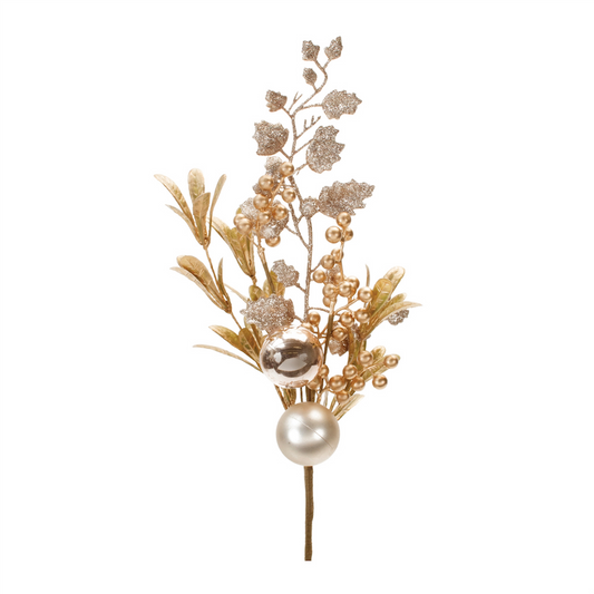 Berry and Ornament Spray (Set of 4) 19"H Plastic -Ship Only