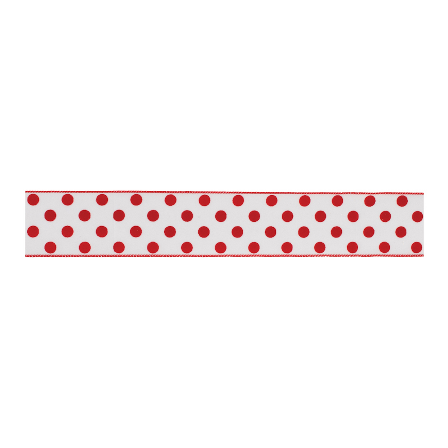 Red and White Polka Dot Wired Ribbon (Set of 2) -Ship Only