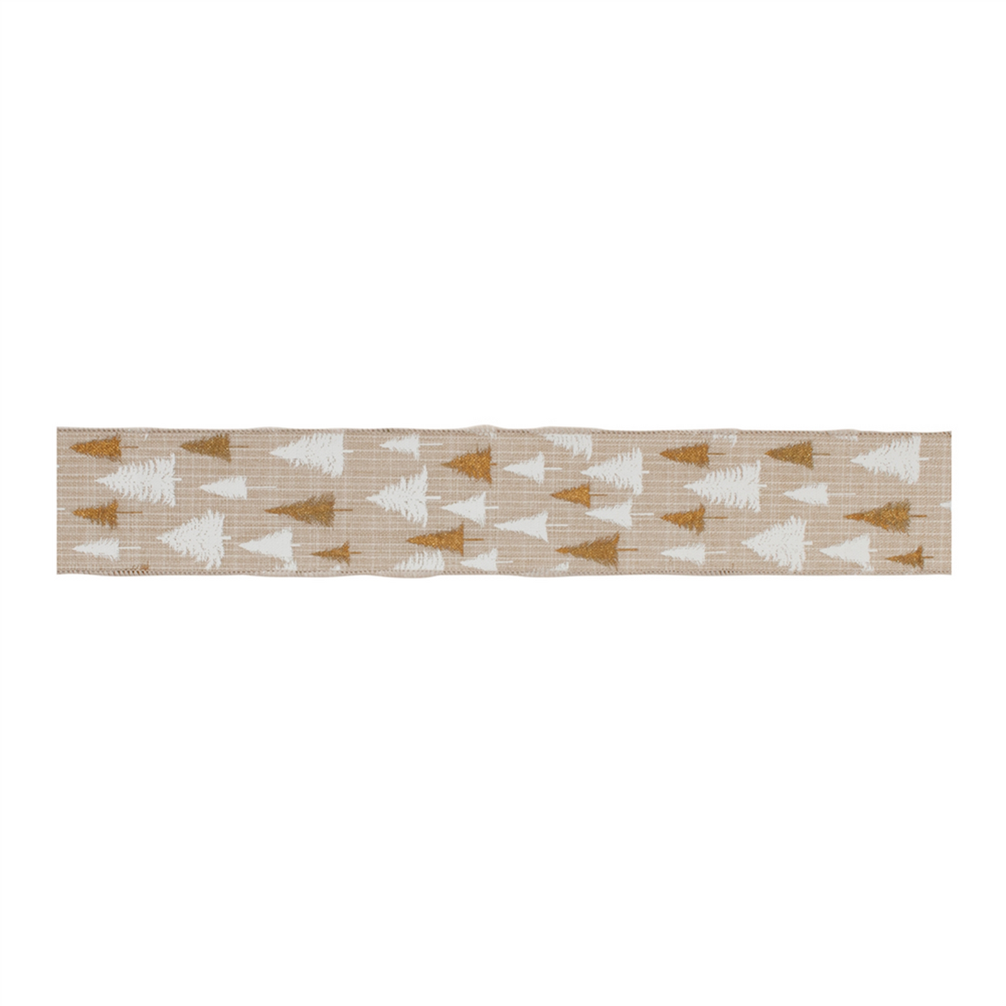 Red and White Pine treet Wired Ribbon (Set of 2) -Ship Only