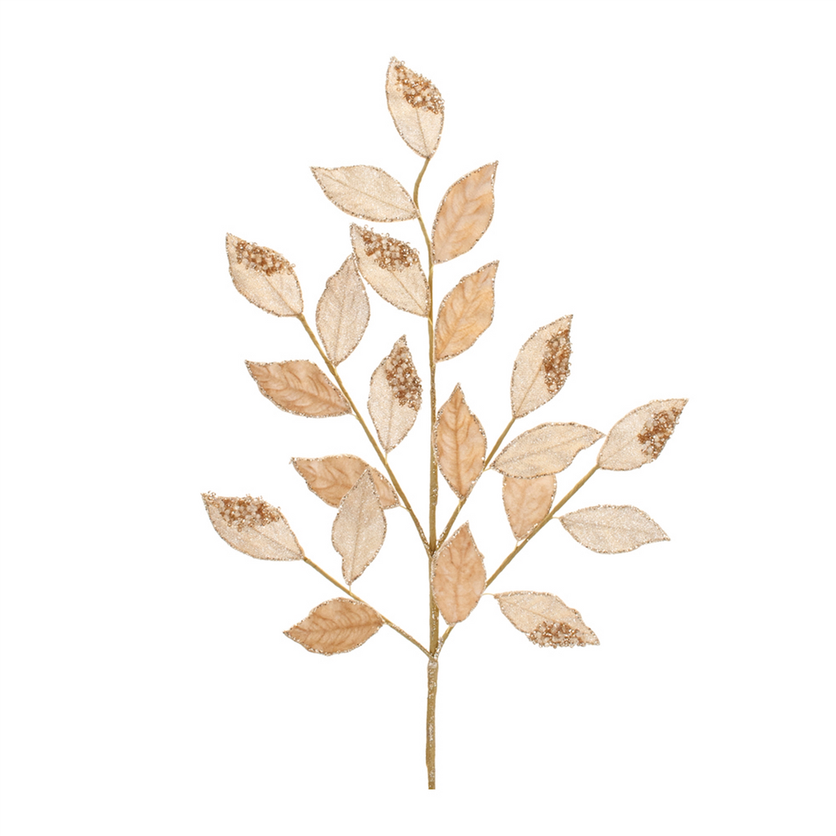 Beaded Leaf Spray (Set of 6) 28”H Polyester -Ship Only