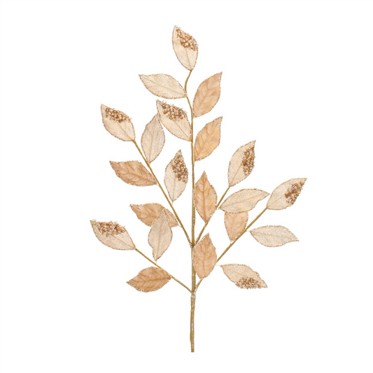 Beaded Leaf Spray (Set of 6) 28”H Polyester -Ship Only
